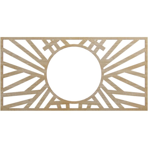 Ekena Millwork Hoover Wood Fretwork Pierced Ceiling Medallion, Birch, 18"W x 9"H x 6 5/8"ID x 3/8"T CMWP18X09X0375HOBI - main